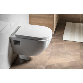 Závesné WC NERA s podomietkovou nádržkou a tlačidlom Schwab, biela NS952-SET5