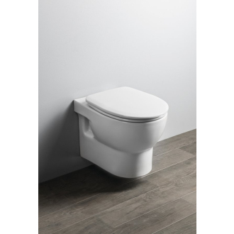 Závesné WC ABSOLUTE Rimless s podomietkovou nádržkou a tlačidlom, biela 10AB02002-SET5
