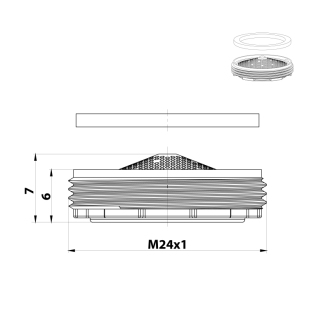 Perlátor vonkajší závit M24x1, plast