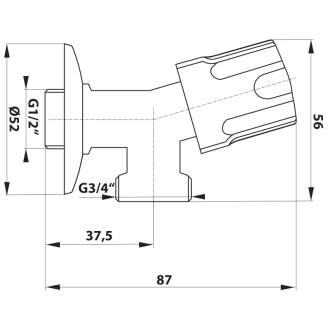 Práčkový ventil so spätným ventilom, 1/2&quot;x3/4&quot;, chróm 181.934.1