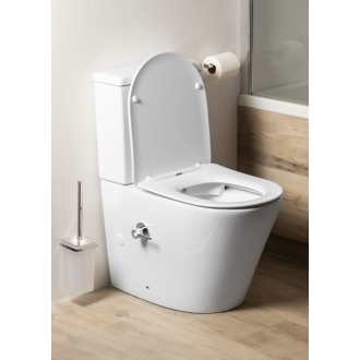 PACO RIMLESS WC kombi, integrovaná batéria a bidet. spŕška, spodný/zadný odpad PC1012RX