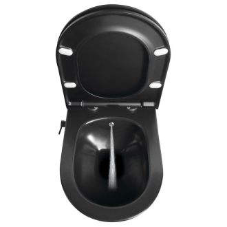 AVVA závesná WC misa Rimless, integrovaná batéria a bidet. spŕška, čierna mat 100315-110