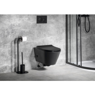 AVVA závesná WC misa Rimless, integrovaná batéria a bidet. spŕška, čierna mat 100315-110