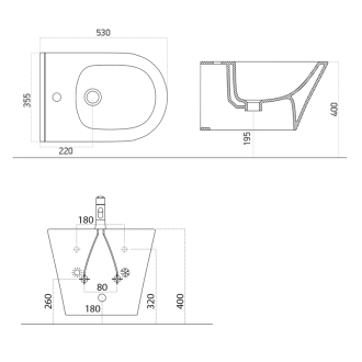 AVVA bidet závesný 35,5x53 cm, čierna mat 100324-110