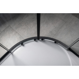 SIGMA SIMPLY BLACK štvrťkruhová sprchová zástena 1000x1000 mm, R550, číre sklo GS5510B