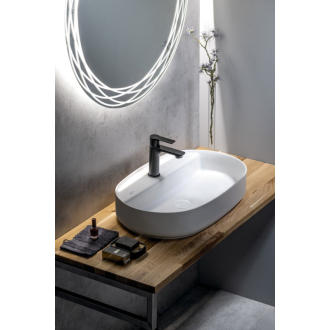 INFINITY OVAL keramické umývadlo na dosku, 60x40 cm, biela mat 10NF65060-2L