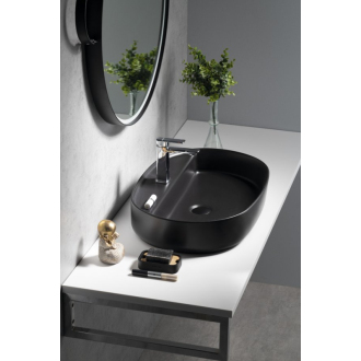 INFINITY OVAL keramické umývadlo na dosku, 60x40 cm, čierna mat 10NF65060-2N