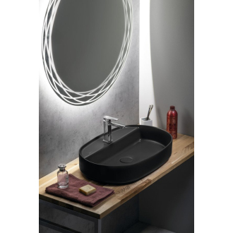 INFINITY OVAL keramické umývadlo na dosku, 60x40 cm, čierna mat 10NF65060-2N