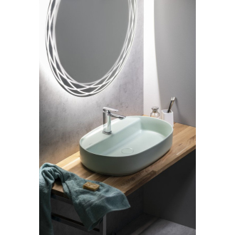 INFINITY OVAL keramické umývadlo na dosku, 60x40 cm, zelená mint 10NF65060-2T