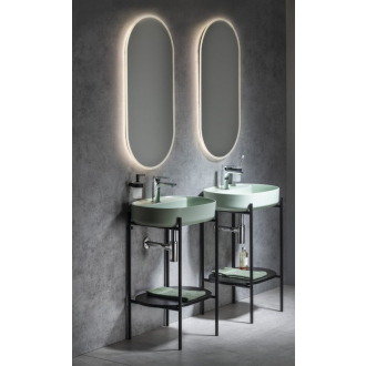 INFINITY OVAL keramické umývadlo na dosku, 60x40 cm, zelená mint 10NF65060-2T