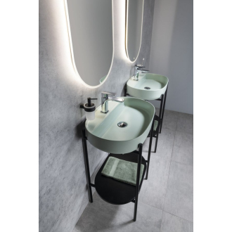 INFINITY OVAL keramické umývadlo na dosku, 60x40 cm, zelená mint 10NF65060-2T