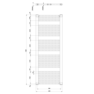 Aqualine DIRECT vykurovacie teleso s bočným pripojením 600x1680 mm, biela ILR66T