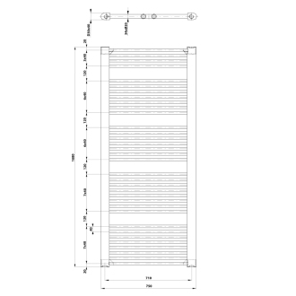 Aqualine DIRECT vykurovacie teleso s bočným pripojením 750x1680 mm, biela ILR67T