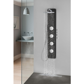 SPIRIT ROUND termostatický sprchový panel 250x1550mm, čierna 71251