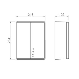 Bezdotykový elektrický sušič rúk 220-240V, 2050W, 218x284x102 mm, nerez mat 01481.S
