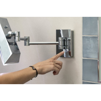 Kozmetické zrkadlo s LED osvetlením, hranaté, chróm MW834