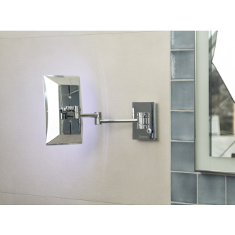 Kozmetické zrkadlo s LED osvetlením, hranaté, chróm MW834