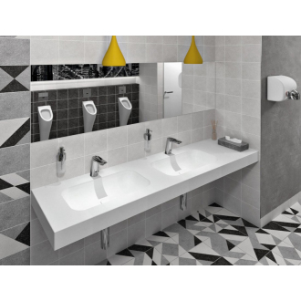 EMICO dvojumývadlo, Rockstone, 240x50cm, golier L, ľavé, biela mat EM240-B2L-L
