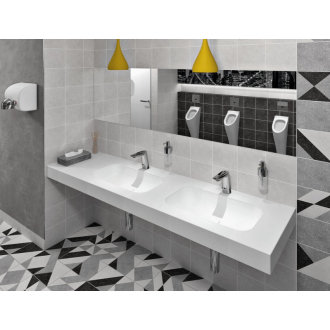 EMICO dvojumývadlo, Rockstone, 250x50cm, golier L, pravé, biela mat EM250-B2R-L