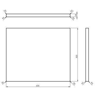 WOODY doska 600x28x500mm, masív prírodný dub WD060-70