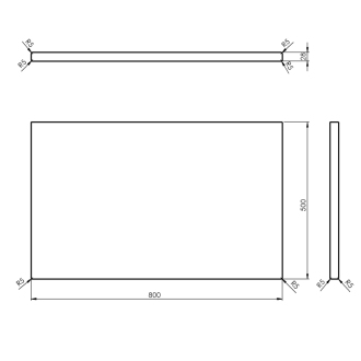 WOODY doska 800x28x500mm, masív prírodný dub WD080-70