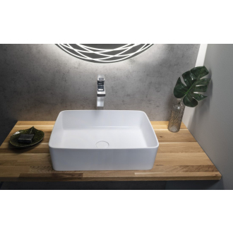 THIN umývadlo na dosku, Rockstone, 50x37 cm, biela mat WN321