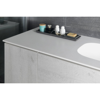 TREOS umývadlo 131,6x51,3 cm, rockstone, ľavé, biela mat TS132-0101-L