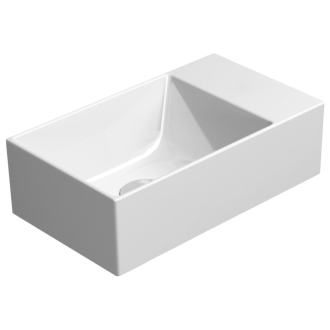 KUBE X keramické umývadlo 40x23cm, bez otvoru, pravé/ľavé, biela mat 9484009