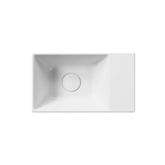 KUBE X keramické umývadlo 40x23cm, bez otvoru, pravé/ľavé, biela mat 9484009