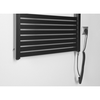Aqualine TONDI-E elektrické vykurovacie teleso rovné 450x1690 mm, 600 W, čierna mat DE446T