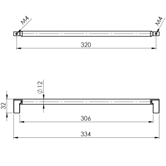 Úchytka rozstup 320mm, čierna mat