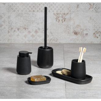 Aqualine NERO WC kefa na postavenie, čierna 08140