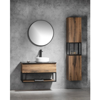 SKARA skrinka 35x171x32cm, 2x dvierka, ľavá/pravá, čierna mat/dub Collingwood CG010-1919