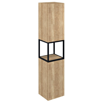 SKARA skrinka 35x171x32cm, 2x dvierka, ľavá/pravá, čierna mat/dub Alabama CG010-2222