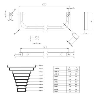 NUBES čelný držiak uterákov 120cm, chróm PANB120