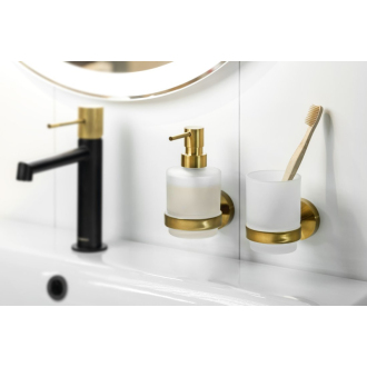 X-ROUND GOLD dávkovač mydla 200 ml, mliečne sklo, zlato mat XR103GB