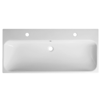 TORIDI keramické umývadlo 101x46,5 cm, 2 otvory pre batériu, biela TU0222
