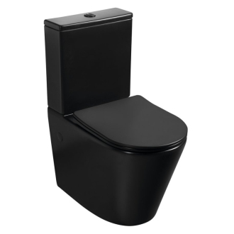 PACO RIMLESS WC kombi misa s nádržkou, spodný/zadný odpad, čierna mat PC1012WRB