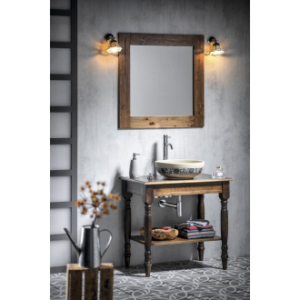 BRAND zrkadlo 80x80x3cm, morený smrek BA051S