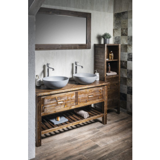 BRAND zrkadlo 130x70x3cm, morený smrek BA061S