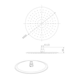 SLIM hlavová sprcha, priemer 300mm, zlato mat MS573GB