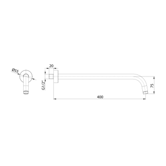 Sprchové ramienko okrúhle, 400mm, zlato mat BR519