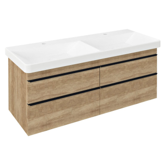 SITIA dvojumývadlová skrinka 116x50x44, 1cm, 4xzásuvka, dub alabama SI120-2222