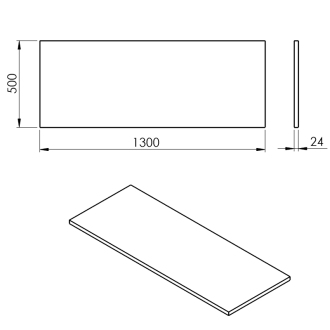 PLATO doska Rockstone 1300x24x500mm, biela mat PL130-0101