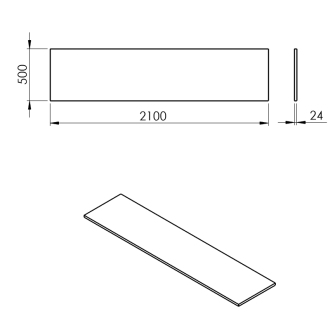 PLATO doska Rockstone 2100x24x500mm, biela mat PL210-0101