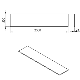 PLATO doska Rockstone 2300x24x500mm, biela mat PL230-0101