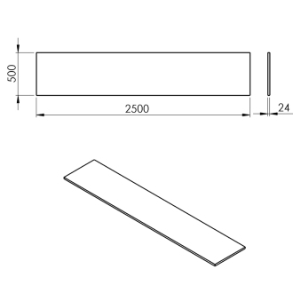 PLATO doska Rockstone 2500x24x500mm, biela mat PL250-0101