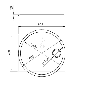 FLOAT okrúhle LED podsvietené zrkadlo, ? 90 cm, kozm.zrkadlo, IR senzor biela FT900