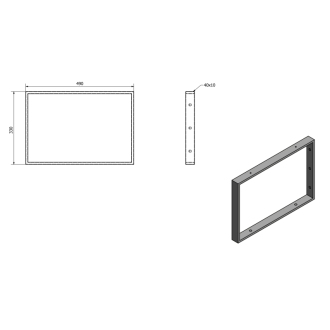 Podperná konzola 490x330x40mm, lakovaná oceľ, zlatá mat, 1 ks 30377