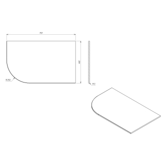 PULSE doska Rockstone 755x12x455mm, pravá, biela mat BM760-0101